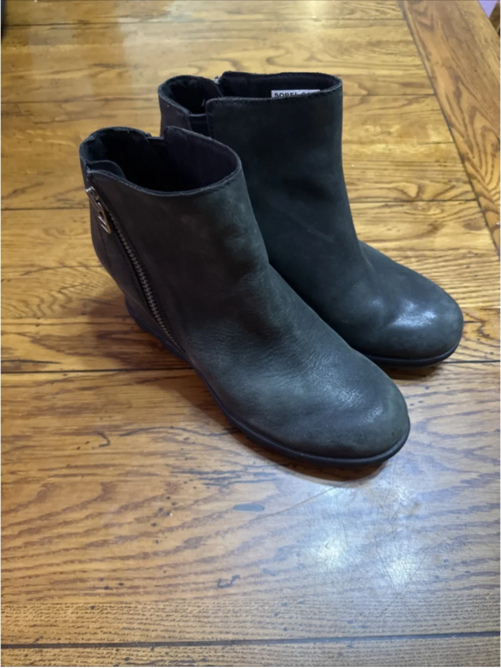 SOREL JOAN OF ARCTIC WEDGE II ZIP WP NL5362-010 Boots Sz 10 US 41 EUR Black